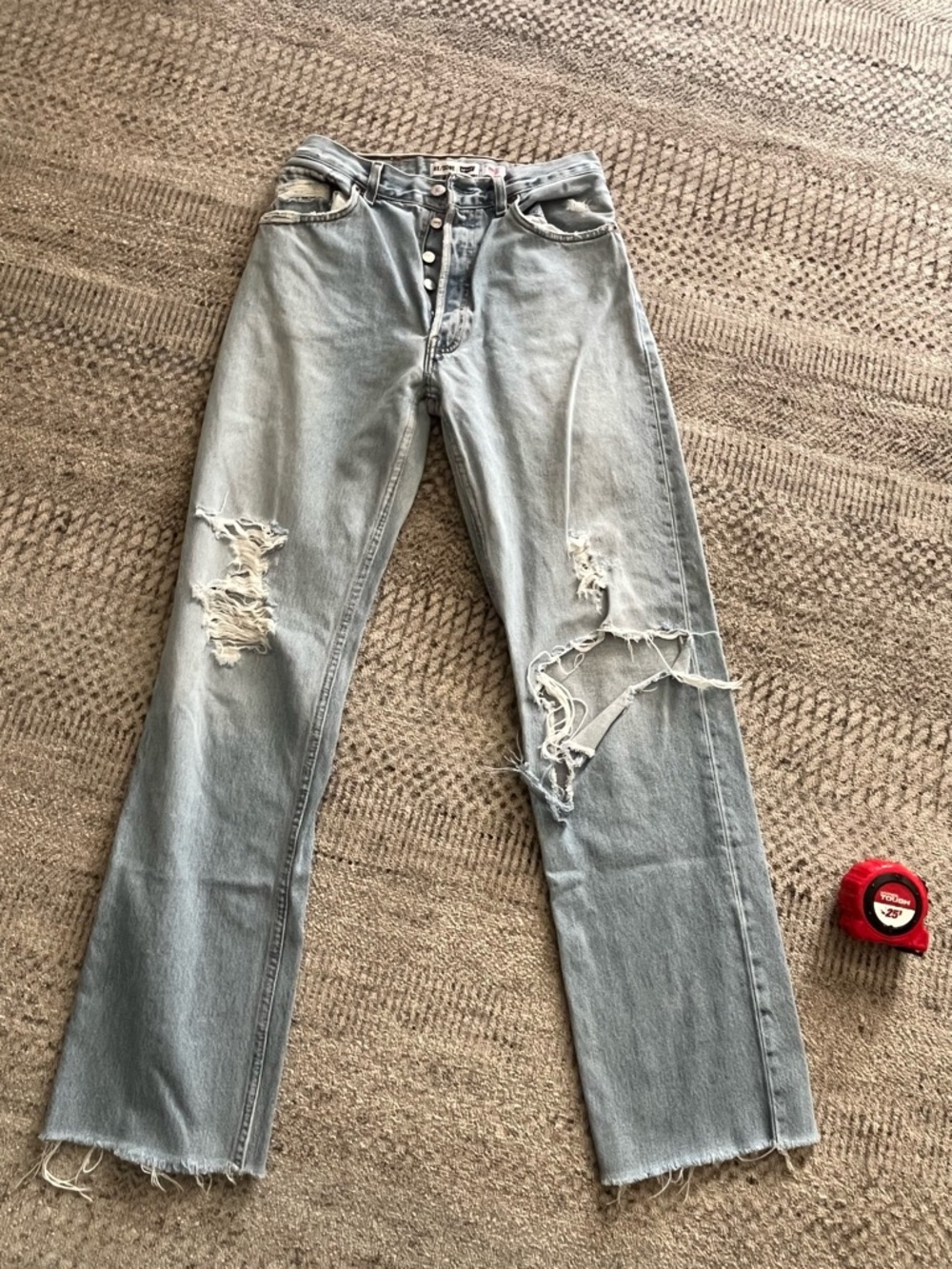 Re/done 90’s Levi’s reconstructed denim button fly made in the USA jeans